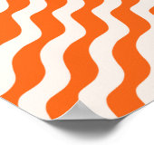Retro Stripes Abstracte lijnen Oranje  golven Poster (Hoek)