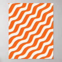 Retro Stripes Abstracte lijnen Oranje  golven