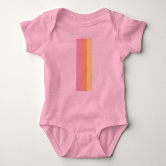 Retro Stripes Baby Bodysuit (Oranje Multi) (Voorkant)
