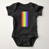 Retro Stripes Baby Bodysuit (Zwart & Neon Multi) (Voorkant)