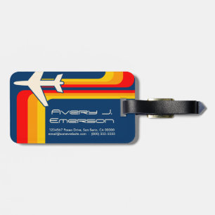 retro stripes bagagelabel
