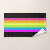 Retro Stripes Bath Towels (Black & Neon Multi) Bad Handdoek (Handdoek)