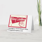 Retro Stripes Black Christmas Card Feestdagen Kaart (Achterkant)