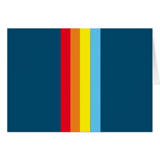 Retro Stripes Blank Kaarten (Navy Blue Multi) (Voorkant Horizontaal)