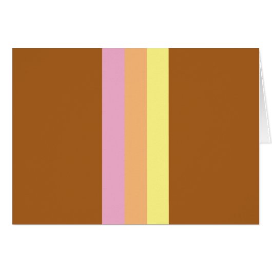 Retro Stripes Blank Kaarten (Oranje Multi) (Voorkant Horizontaal)