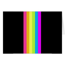 Retro Stripes Blank Kaarten (Zwart & Neon Multi)