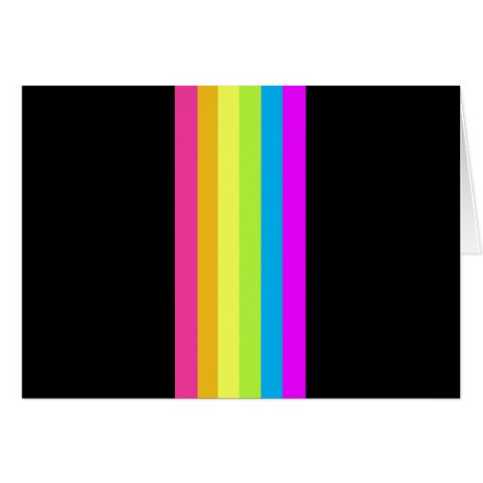 Retro Stripes Blank Kaarten (Zwart & Neon Multi) (Voorkant Horizontaal)