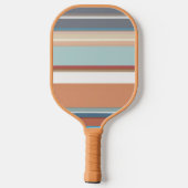 Retro Stripes Blauw Sinaasappel Pickleball Paddle (Achterkant)