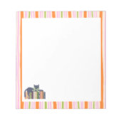 Retro Stripes Book Lover & Cat Notitieblok (Voorkant)