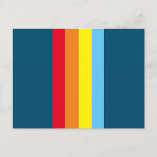 Retro Stripes Briefkaart (Navy Blue Multi)
