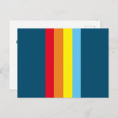 Retro Stripes Briefkaart (Navy Blue Multi) (Voorkant / Achterkant)
