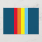 Retro Stripes Briefkaart (Navy Blue Multi) (Voorkant)