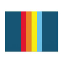 Retro Stripes Briefkaart (Navy Blue Multi)