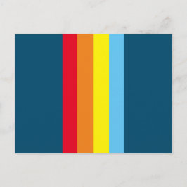 Retro Stripes Briefkaart (Navy Blue Multi)