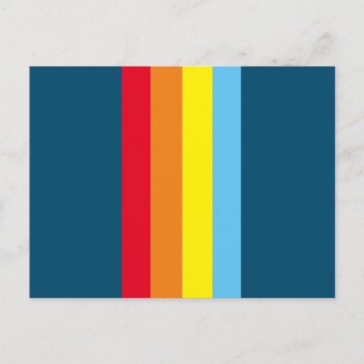 Retro Stripes Briefkaart (Navy Blue Multi) (Voorkant)