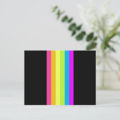 Retro Stripes Briefkaart (zwart en neon) (Staand voorkant)