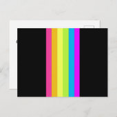 Retro Stripes Briefkaart (zwart en neon) (Voorkant / Achterkant)