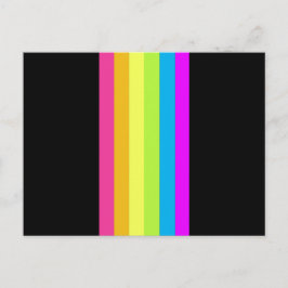 Retro Stripes Briefkaart (zwart en neon)