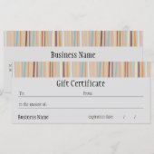 Retro Stripes Bright Cadeaucertificaat (Voorkant / Achterkant)