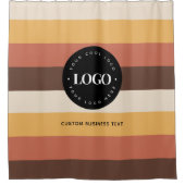 Retro Stripes Business Company Custom Logo 60s 70s Douchegordijn (Voorkant)