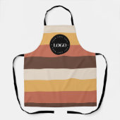 Retro Stripes Business Company Custom Logo 60s 70s Schort (Voorkant)