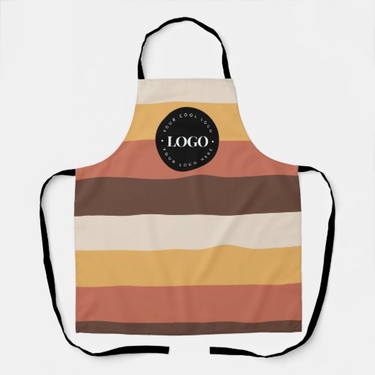 Retro Stripes Business Company Custom Logo 60s 70s Schort (Voorkant)