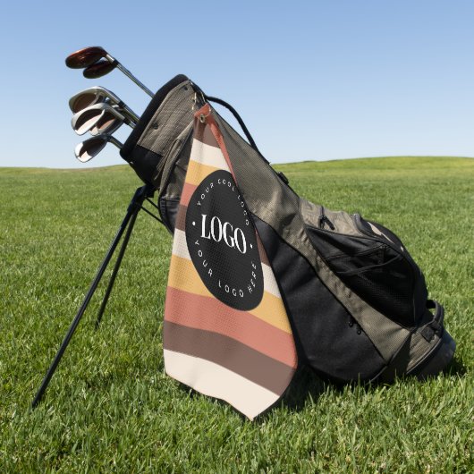 Retro Stripes Business Company Welcome 60s 70 Golfhanddoek (Groen)