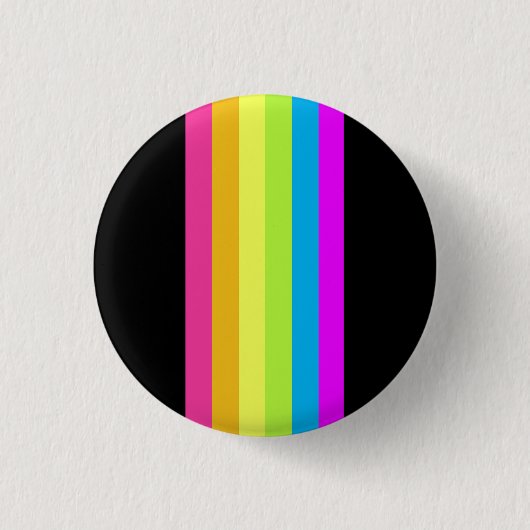 Retro Stripes Button (zwart en neon) (Voorkant)
