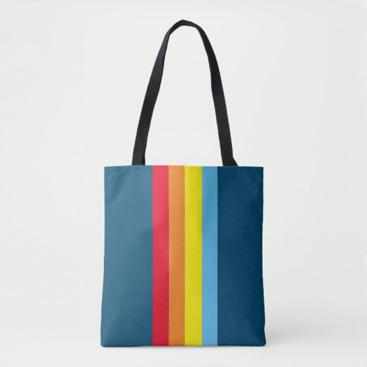 Retro Stripes Canvas tas (Navy Blue Multi) (Voorkant)
