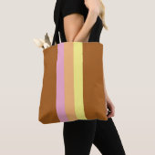 Retro Stripes Canvas tas (Oranje Multi) (Dichtbij)