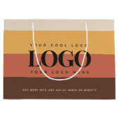 Retro Stripes Colorful Voeg aangepaste zakelijke L Groot Cadeauzakje (Voorkant)