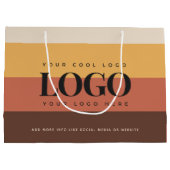 Retro Stripes Colorful Voeg aangepaste zakelijke L Groot Cadeauzakje (Achterkant)