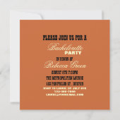 retro stripes cowgirl westerne bachelorette party kaart (Achterkant)