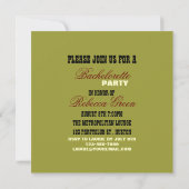 retro stripes cowgirl westerne bachelorette party kaart (Achterkant)