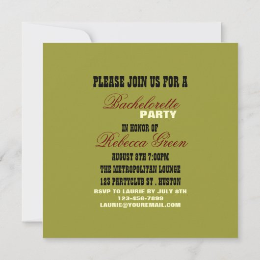 retro stripes cowgirl westerne bachelorette party kaart (Achterkant)