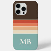 Retro Stripes Custom Monogram Case-Mate iPhone Case (Achterkant)