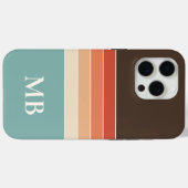 Retro Stripes Custom Monogram Case-Mate iPhone Case (Achterkant (horizontaal))