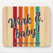 Retro  Stripes Custom Naam Leuk Werk het! Muismat (Voorkant)