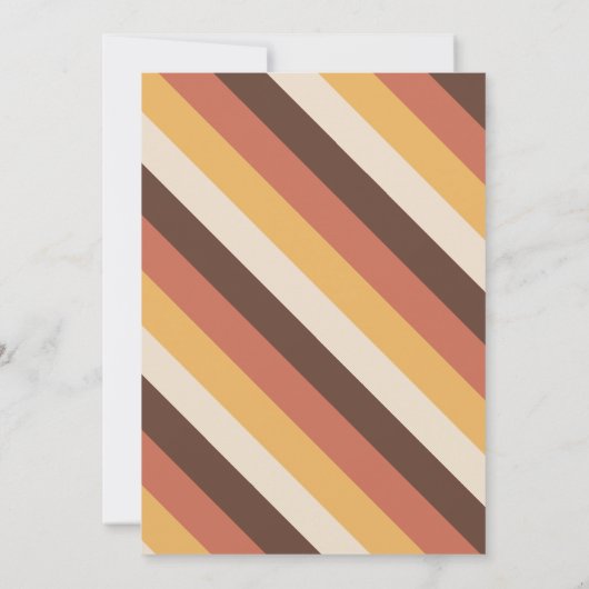 Retro Stripes & Daisy Floral 60s 70s Groovy Hippie Kaart (Achterkant)