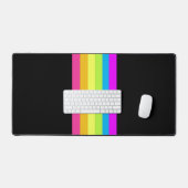 Retro Stripes Desk Mat (Black & Neon Multi) (Keyboard & Muis)