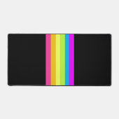 Retro Stripes Desk Mat (Black & Neon Multi) (Voorkant)
