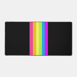 Retro Stripes Desk Mat (Black & Neon Multi)