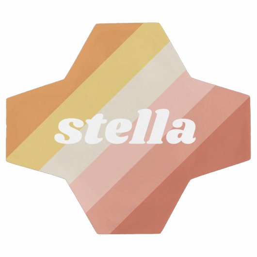 Retro Stripes - dikke naam - koraalroze warme tint Voetbal (Enkel)