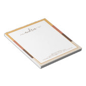 Retro Stripes en aangepaste bedrijfsnaam geometris Notitieblok (Schuin)