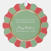 Retro Stripes Familie Foto Kerstmis Ornament Kaart (Achterkant)