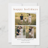 Retro Stripes Familie Kerstmis 4 Foto Feestdagenkaart (Achterkant)