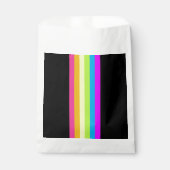Retro Stripes Favoriete Tassen (Zwart & Neon Multi Bedankzakje (Voorkant)