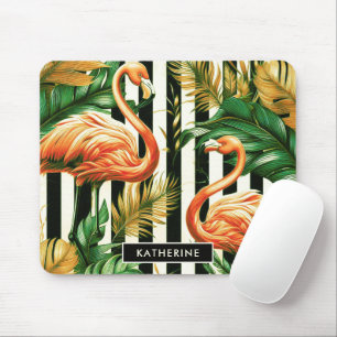 Retro Stripes Flamingo Muismat