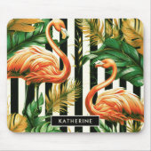 Retro Stripes Flamingo Muismat (Voorkant)