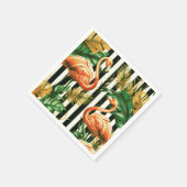  Retro Stripes Flamingo Servet (Hoek)